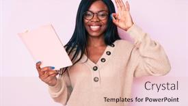  Presentation with book glasses - Presentation featuring young-african-american-woman-wearing background and a lemonade colored foreground