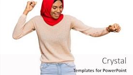  Presentation with american music - Audience pleasing slide set consisting of young-african-american-woman-wearing backdrop and a white colored foreground