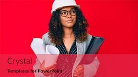  Presentation with binder - Theme having young-african-american-woman-wearing background and a red colored foreground