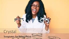 Presentation with crazy - Colorful presentation design enhanced with young-african-american-woman-wearing backdrop and a coral colored foreground