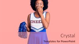  Presentation with scandal - Presentation design enhanced with young-african-american-woman-wearing background and a light gray colored foreground