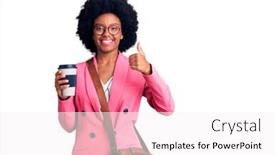  Presentation with leather bag - Amazing presentation having young-african-american-woman-wearing backdrop and a white colored foreground