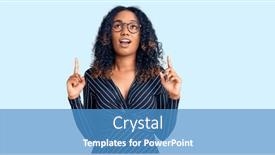  Presentation with fingers - Presentation design with young-african-american-woman-wearing and a teal colored foreground