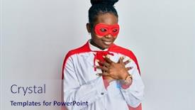  Presentation with hero woman - Amazing slides having young-african-american-woman-wearing backdrop and a lemonade colored foreground