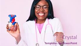  Presentation with american heart - Audience pleasing theme consisting of young-african-american-woman-wearing backdrop and a pink colored foreground