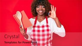  Presentation with recipe book - Cool new theme with young-african-american-woman-wearing backdrop and a red colored foreground