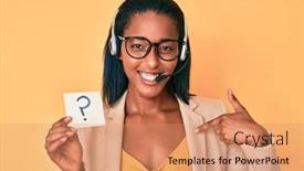  Presentation with african american woman question - Amazing PPT layouts having young-african-american-woman-wearing backdrop and a coral colored foreground
