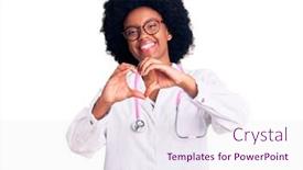  Presentation with american heart - Theme having young-african-american-woman-wearing background and a sky blue colored foreground