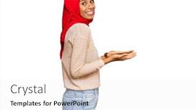  Presentation with islamic - Presentation having young-african-american-woman-wearing background and a white colored foreground