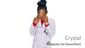  Presentation with doctor african - PPT layouts enhanced with young-african-american-woman-wearing background and a white colored foreground