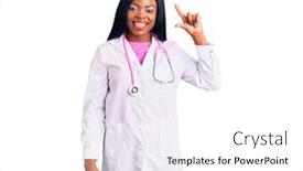  Presentation with elementary school african american female career day - PPT layouts with young-african-american-woman-wearing background and a white colored foreground