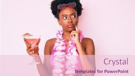  Presentation with african american woman question - Colorful slide set enhanced with young-african-american-woman-wearing backdrop and a lemonade colored foreground