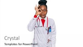  Presentation with eye doctor - Slides enhanced with young-african-american-woman-wearing background and a white colored foreground