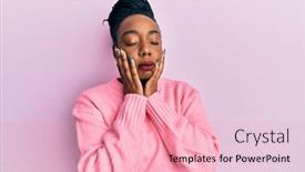  Presentation with sadness - PPT layouts featuring young-african-american-woman-wearing background and a lemonade colored foreground