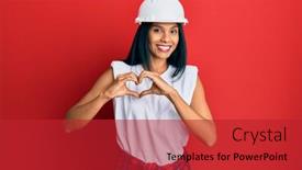  Presentation with american heart - Audience pleasing theme consisting of young-african-american-woman-wearing backdrop and a crimson colored foreground
