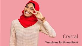  Presentation with generational african american culture - Amazing PPT layouts having young-african-american-woman-wearing backdrop and a coral colored foreground