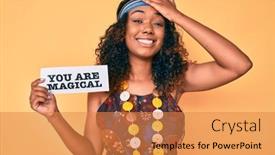  Presentation with magical - Slide deck featuring young-african-american-woman-wearing background and a gold colored foreground