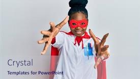  Presentation with hero woman - Theme consisting of young-african-american-woman-wearing background and a lemonade colored foreground