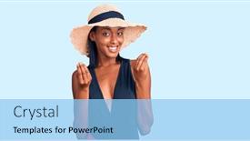 Presentation with payment - Presentation theme having young-african-american-woman-wearing background and a light blue colored foreground