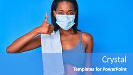  Presentation with medical sign - Audience pleasing slides consisting of young-african-american-woman-wearing backdrop and a teal colored foreground