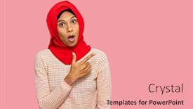  Presentation with islamic - Beautiful slides featuring young-african-american-woman-wearing backdrop and a coral colored foreground