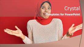  Presentation with islamic - Presentation theme with young-african-american-woman-wearing background and a gray colored foreground