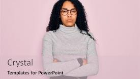  Presentation with african woman - Colorful presentation theme enhanced with young-african-american-woman-wearing backdrop and a lemonade colored foreground