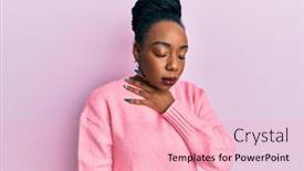  Presentation with sore throat - Presentation theme consisting of young-african-american-woman-wearing background and a lemonade colored foreground