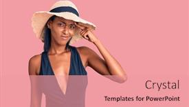  Presentation with acne woman - Slide set featuring young-african-american-woman-wearing background and a coral colored foreground