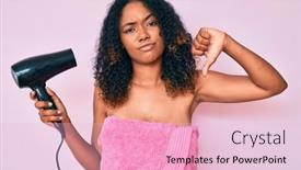  Presentation with negative - Presentation theme enhanced with young-african-american-woman-wearing background and a lemonade colored foreground