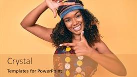  Presentation with bohemian - PPT theme consisting of young-african-american-woman-wearing background and a yellow colored foreground