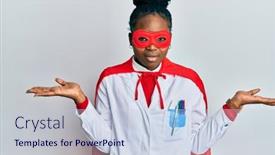  Presentation with hero woman - Slide deck consisting of young-african-american-woman-wearing background and a lemonade colored foreground