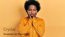  Presentation with sadness - Presentation featuring young-african-american-woman-wearing background and a gold colored foreground