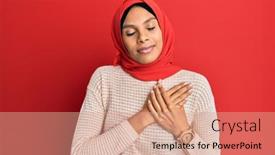  Presentation with islamic - Cool new slide set with young-african-american-woman-wearing backdrop and a coral colored foreground