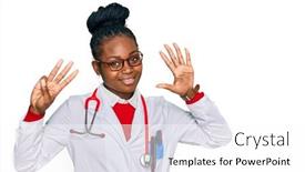  Presentation with eight - Audience pleasing presentation design consisting of young-african-american-woman-wearing backdrop and a white colored foreground