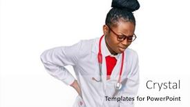  Presentation with backache - Audience pleasing PPT theme consisting of young-african-american-woman-wearing backdrop and a white colored foreground