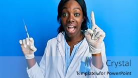  Presentation with african american woman question - Presentation design having young-african-american-woman-wearing background and a light blue colored foreground