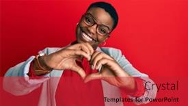  Presentation with african american business - Slide deck featuring young-african-american-woman-wearing background and a red colored foreground