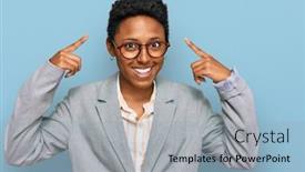  Presentation with thought - PPT theme consisting of young-african-american-woman-wearing background and a light blue colored foreground