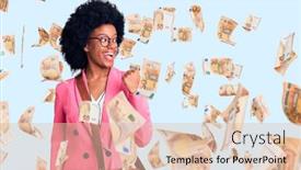  Presentation with leather bag - Beautiful theme featuring young-african-american-woman-wearing backdrop and a lemonade colored foreground