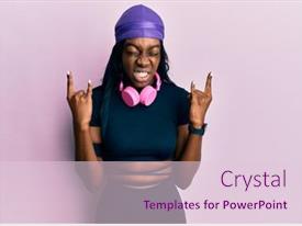 Young African American Woman Wearing PPT template 21 | CrystalGraphics