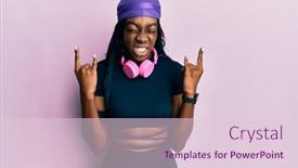  Presentation with rock music - Theme having young-african-american-woman-wearing background and a lemonade colored foreground