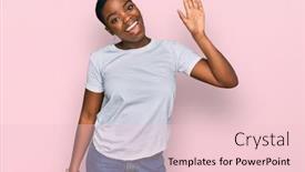  Presentation with elementary school african american female career - Cool new PPT layouts with young-african-american-woman-wearing backdrop and a lemonade colored foreground