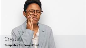  Presentation with african american dental - Presentation theme featuring young-african-american-woman-wearing background and a light gray colored foreground