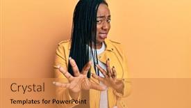  Presentation with motherhood and african american - Presentation theme consisting of young-african-american-woman-wearing background and a gold colored foreground