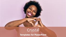  Presentation with american heart - Audience pleasing PPT layouts consisting of young-african-american-woman-wearing backdrop and a coral colored foreground