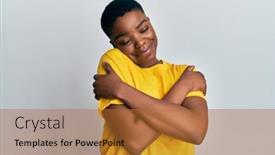  Presentation with self love - Colorful slide set enhanced with young-african-american-woman-wearing backdrop and a red colored foreground