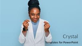  Presentation with salary - PPT theme having young-african-american-woman-wearing background and a light blue colored foreground