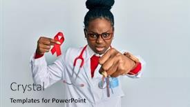  Presentation with support - Beautiful presentation design featuring young-african-american-woman-wearing backdrop and a lemonade colored foreground