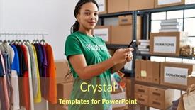  Presentation with african charity - Audience pleasing theme consisting of young-african-american-woman-wearing backdrop and a tawny brown colored foreground